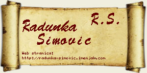 Radunka Simović vizit kartica